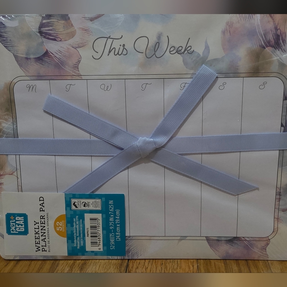 Purple Floral Weekly Planner Pad by